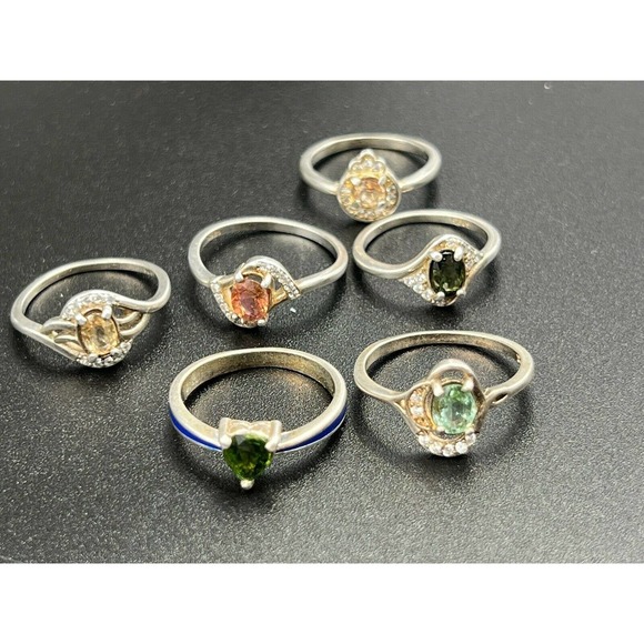 6x Tourmaline Natural Gemstone Rings You Will Get Six Ring Bulk Sell #JWY1 - Picture 11 of 12